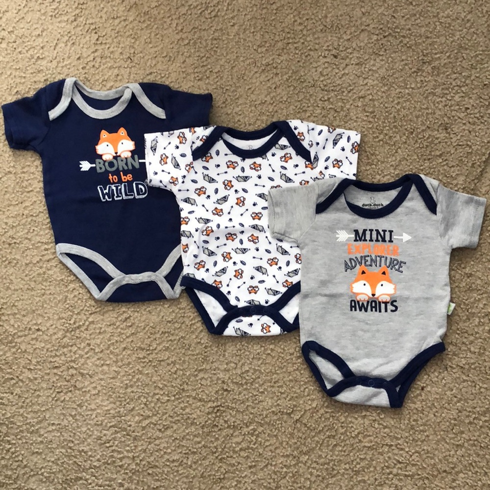 Duck Duck Goose Infant Onesies 3-pack